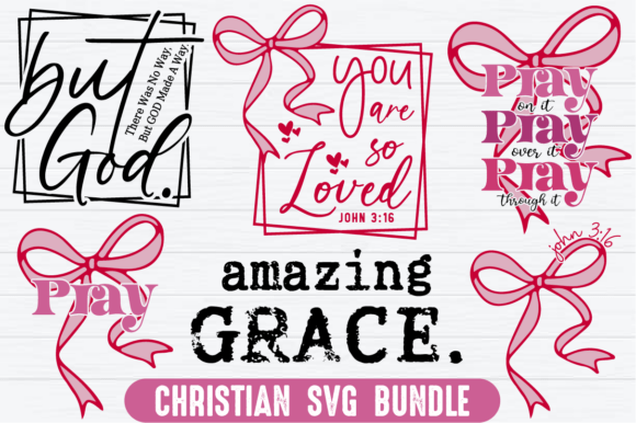 Christian Coquette Bow SVG PNG Bundle: Graphics for T-Shirt Designs