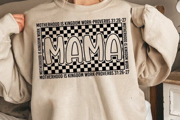 Christian Mom SVG: Retro Checkered Mama Graphics