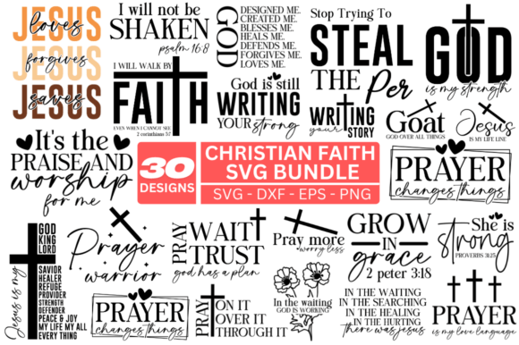 Christian SVG Bundle: Scripture Graphics for T-Shirt Designs