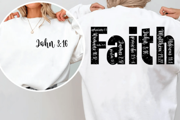 Faith Cross SVG, Retro Christian PNG Graphics for T-Shirt Designs