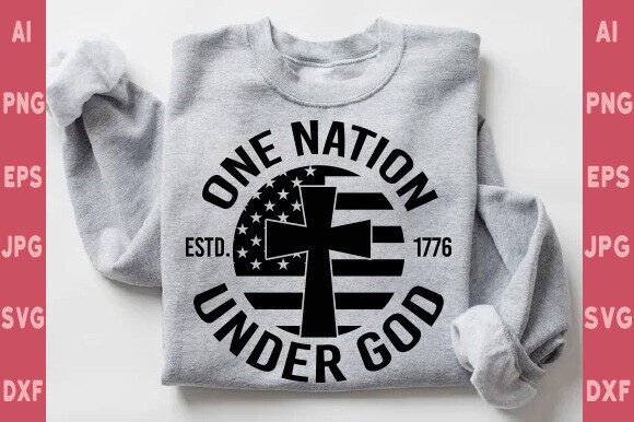 One Nation Under God Graphics for T-Shirt Designs